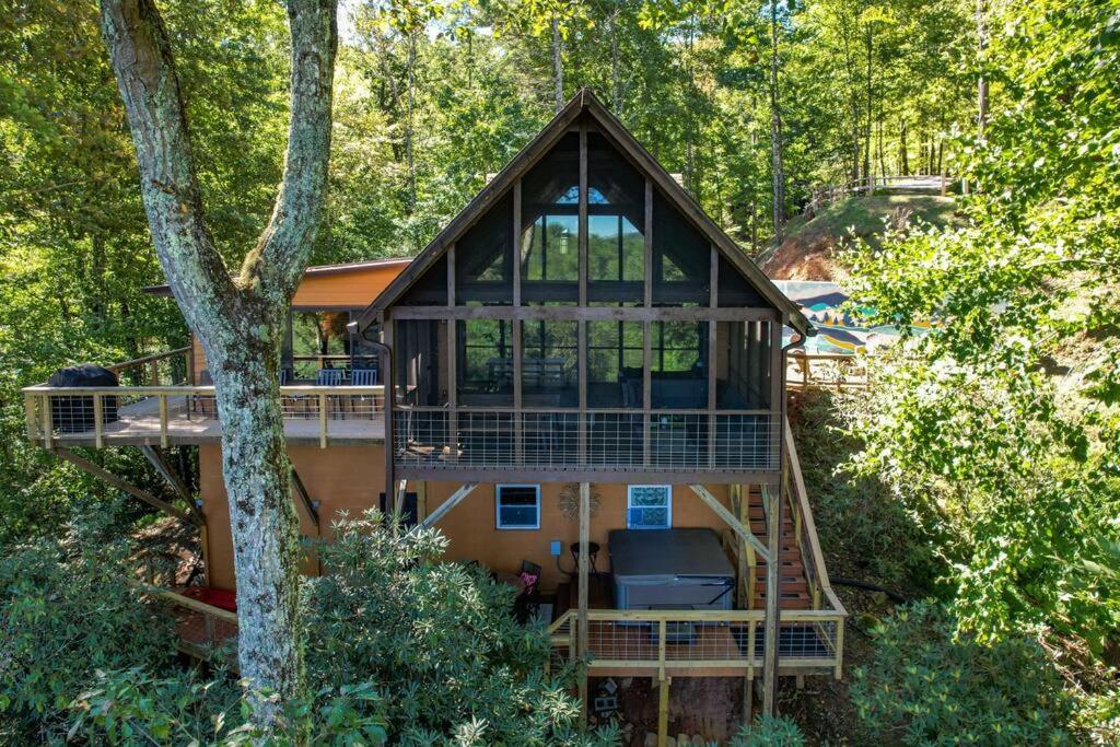 Treehouse Cabin With Mountain, River Views And Arcades Blue Ridge Exterior foto