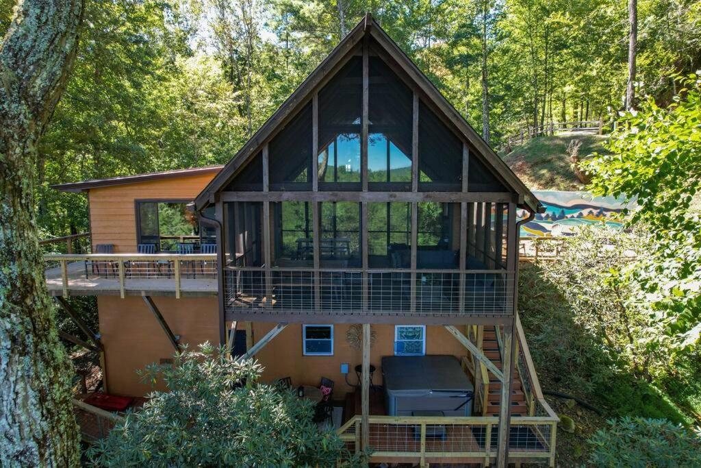 Treehouse Cabin With Mountain, River Views And Arcades Blue Ridge Exterior foto